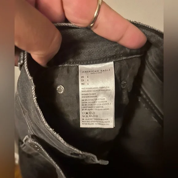 American Eagle Outfitters Skirt - 90’s hi-rise maxi black denim w/slit raw hem - Picture 8 of 11